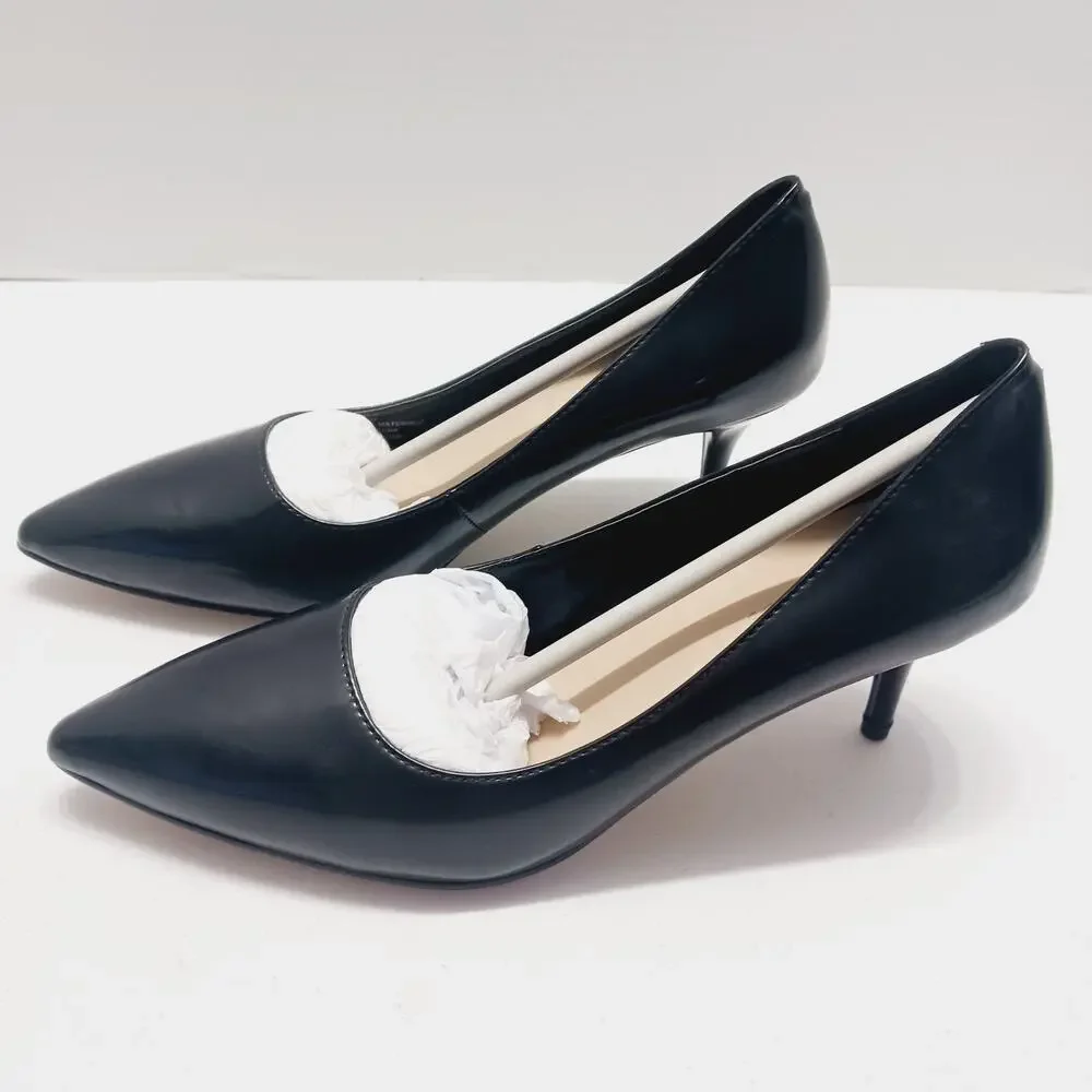 Shoes Women Black High Heels Stilettoes Pump Patent PU Cosy Fever NWOB Size 7M